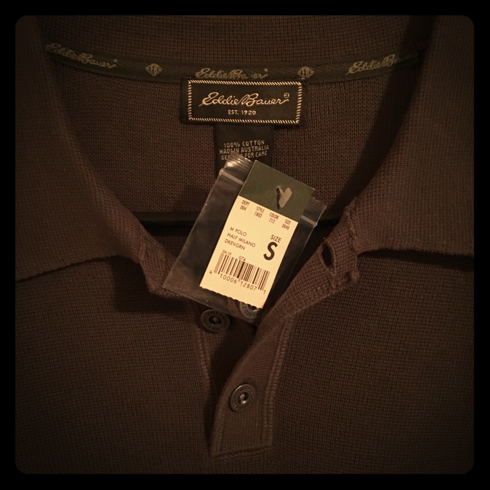 Brand new Eddie Bauer polo sweater long sleeve NWT